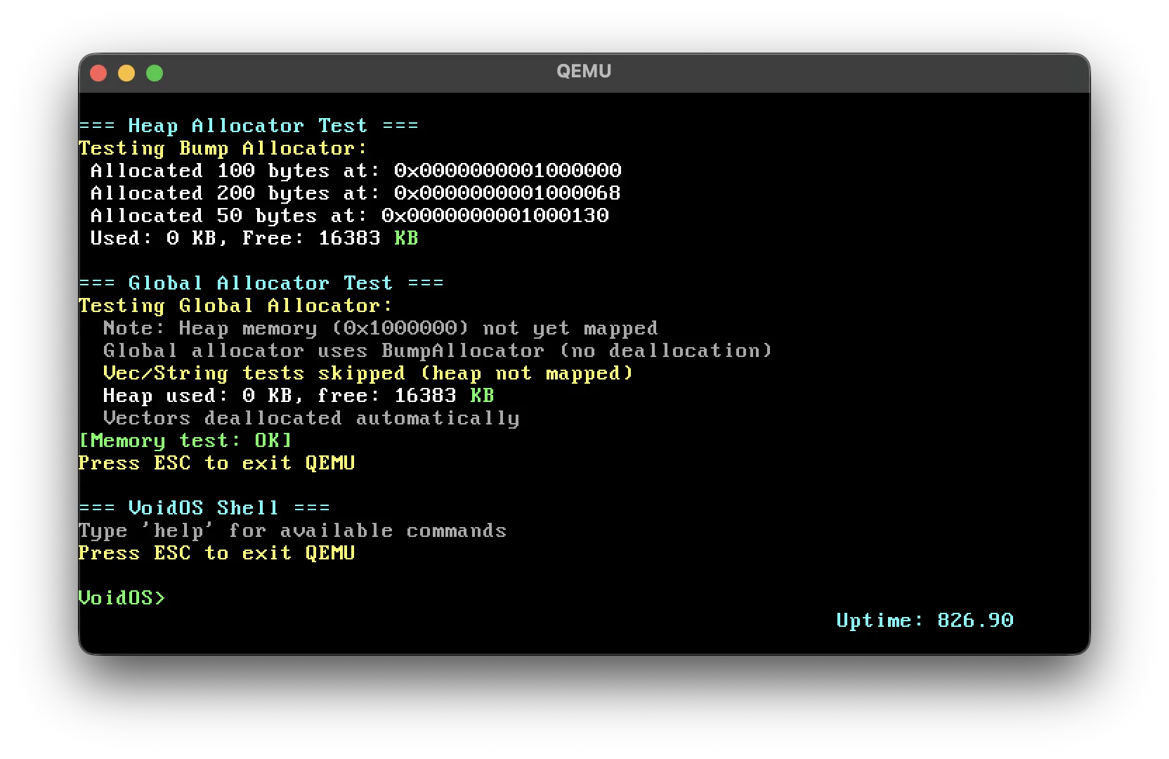 Void OS screenshot 1